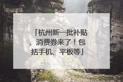 杭州新一批补贴、消费券来了！包括手机、平板等