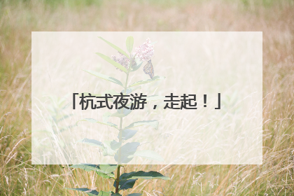 杭式夜游，走起！