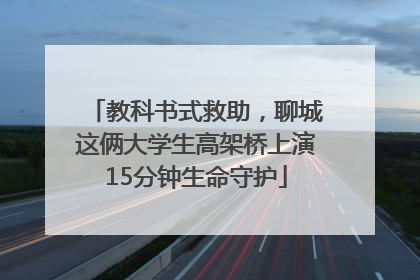 教科书式救助，聊城这俩大学生高架桥上演15分钟生命守护