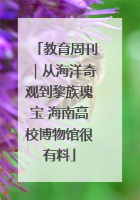 教育周刊｜从海洋奇观到黎族瑰宝 海南高校博物馆很有料
