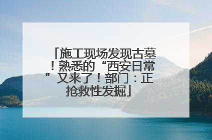 施工现场发现古墓！熟悉的“西安日常”又来了！部门：正抢救性发掘