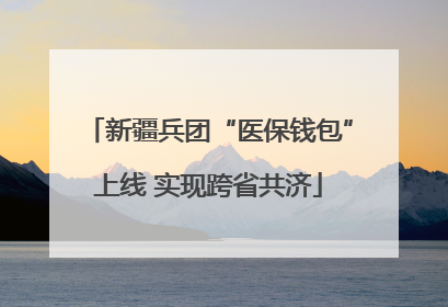 新疆兵团“医保钱包”上线 实现跨省共济