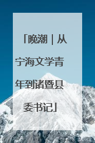 晚潮｜从宁海文学青年到诸暨县委书记