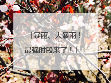 暴雨、大暴雨！最强时段来了！