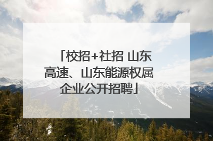 校招+社招 山东高速、山东能源权属企业公开招聘