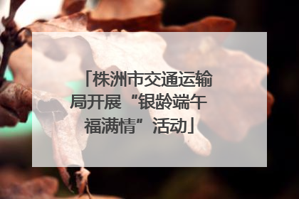 株洲市交通运输局开展“银龄端午福满情”活动