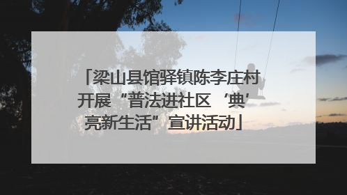 梁山县馆驿镇陈李庄村开展“普法进社区‘典’亮新生活”宣讲活动
