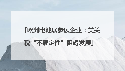 欧洲电池展参展企业：美关税“不确定性”阻碍发展