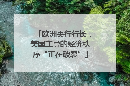 欧洲央行行长：美国主导的经济秩序“正在破裂”