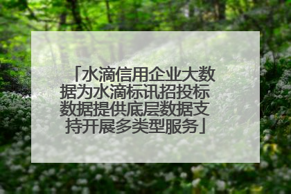水滴信用企业大数据为水滴标讯招投标数据提供底层数据支持开展多类型服务