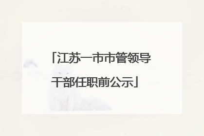 江苏一市市管领导干部任职前公示