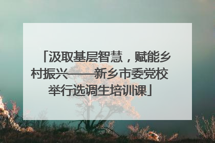 汲取基层智慧，赋能乡村振兴——新乡市委党校举行选调生培训课