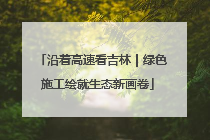 沿着高速看吉林｜绿色施工绘就生态新画卷