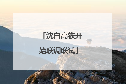 沈白高铁开始联调联试