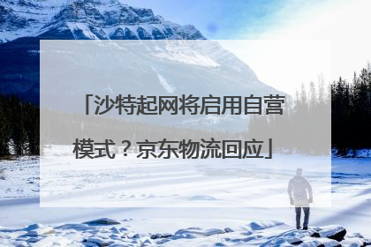 沙特起网将启用自营模式？京东物流回应
