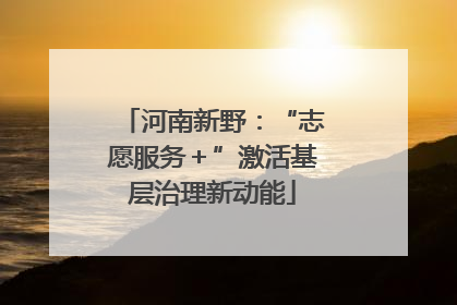 河南新野：“志愿服务＋”激活基层治理新动能