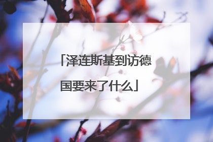 泽连斯基到访德国要来了什么