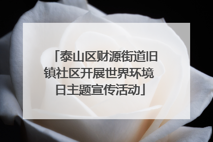 泰山区财源街道旧镇社区开展世界环境日主题宣传活动