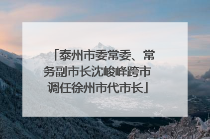 泰州市委常委、常务副市长沈峻峰跨市调任徐州市代市长