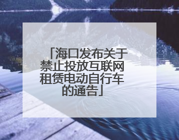 海口发布关于禁止投放互联网租赁电动自行车的通告
