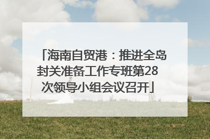 海南自贸港：推进全岛封关准备工作专班第28次领导小组会议召开