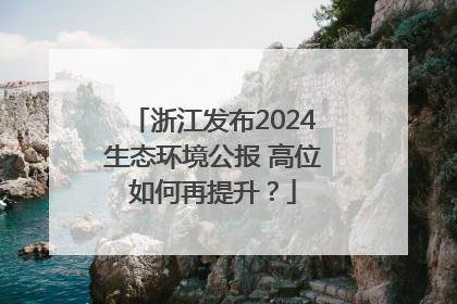 浙江发布2024生态环境公报 高位如何再提升？