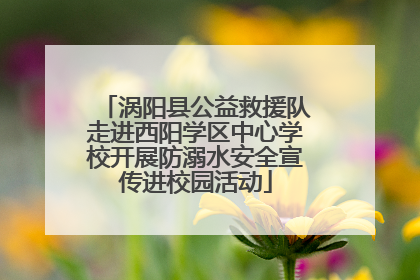 涡阳县公益救援队走进西阳学区中心学校开展防溺水安全宣传进校园活动