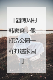 淄博周村韩家窝：像打造公园一样打造家园