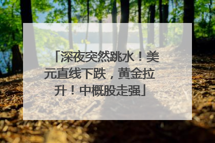 深夜突然跳水！美元直线下跌，黄金拉升！中概股走强