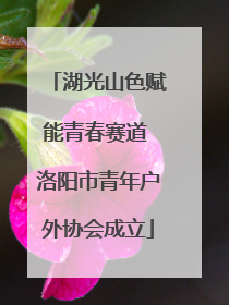 湖光山色赋能青春赛道 洛阳市青年户外协会成立