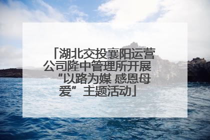 湖北交投襄阳运营公司隆中管理所开展“以路为媒 感恩母爱”主题活动