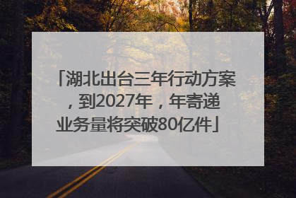 湖北出台三年行动方案，到2027年，年寄递业务量将突破80亿件