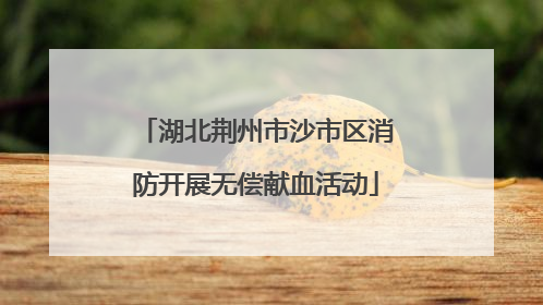 湖北荆州市沙市区消防开展无偿献血活动