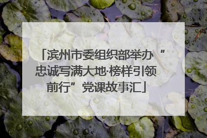 滨州市委组织部举办“忠诚写满大地·榜样引领前行”党课故事汇