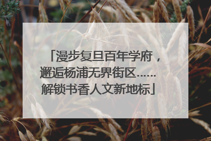 漫步复旦百年学府，邂逅杨浦无界街区……解锁书香人文新地标