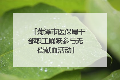 菏泽市医保局干部职工踊跃参与无偿献血活动