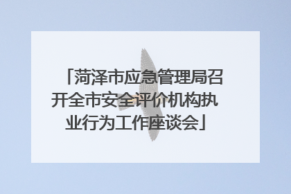 菏泽市应急管理局召开全市安全评价机构执业行为工作座谈会