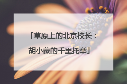 草原上的北京校长：胡小蒙的千里托举