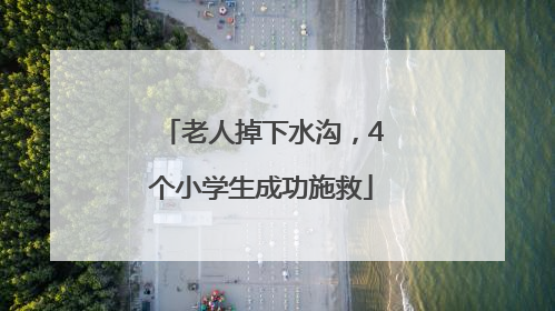 老人掉下水沟，4个小学生成功施救