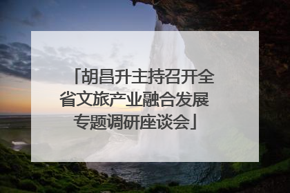 胡昌升主持召开全省文旅产业融合发展专题调研座谈会