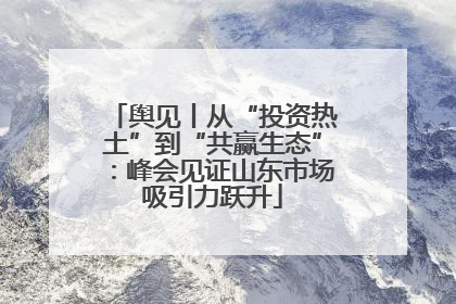 舆见丨从“投资热土”到“共赢生态”：峰会见证山东市场吸引力跃升