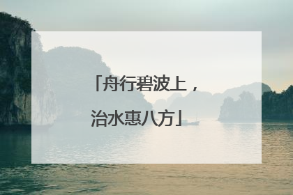 舟行碧波上，治水惠八方