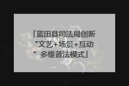 蓝田县司法局创新“文艺+场景+互动”多维普法模式