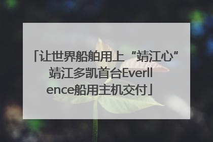 让世界船舶用上“靖江心” 靖江多凯首台Everllence船用主机交付