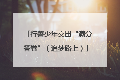 行善少年交出“满分答卷”（追梦路上）