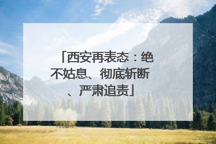 西安再表态：绝不姑息、彻底斩断、严肃追责