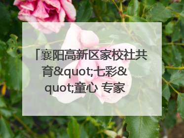 襄阳高新区家校社共育"七彩"童心 专家团支招智慧育儿