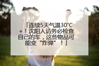 连续5天气温30℃+！沈阳人请务必检查自己的车，这些物品可能变“炸弹”！