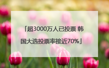超3000万人已投票 韩国大选投票率接近70%