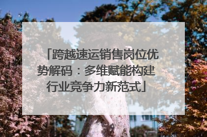 跨越速运销售岗位优势解码：多维赋能构建行业竞争力新范式